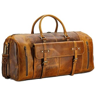 KomalC Leather Duffel Bag