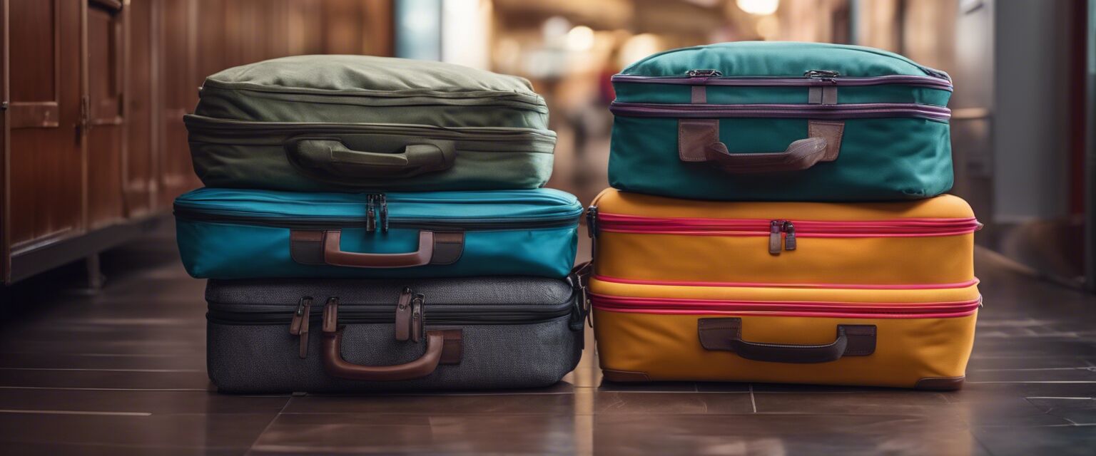 Colorful packing cubes inside a suitcase