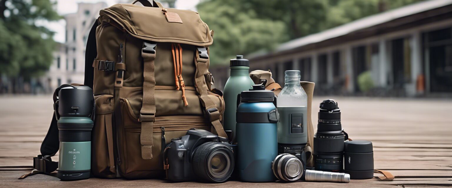 Travel backpack with accessories