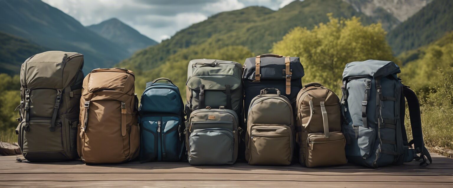 Variety of travel backpack styles